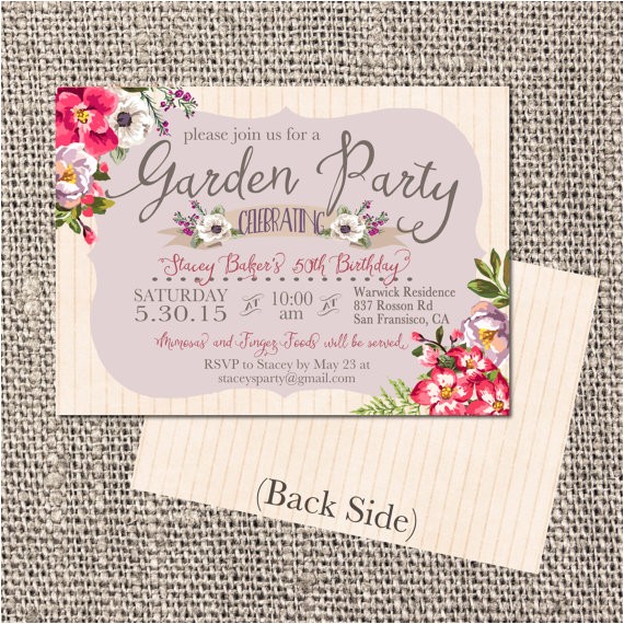 garden party invitation bridal shower