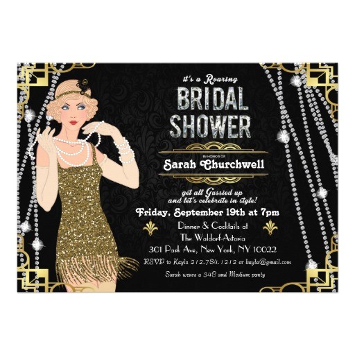 great gatsby art deco bridal shower invitation 256403798995169740
