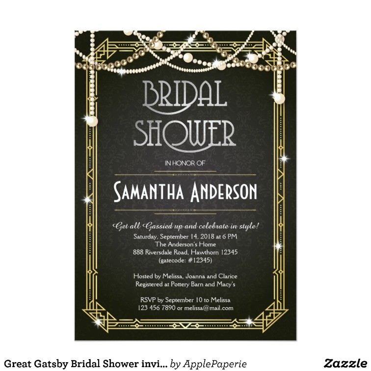 great gatsby bridal shower invitation art deco 256012126169718634