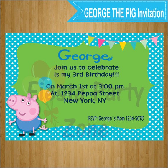 george the pig george the pig invitation