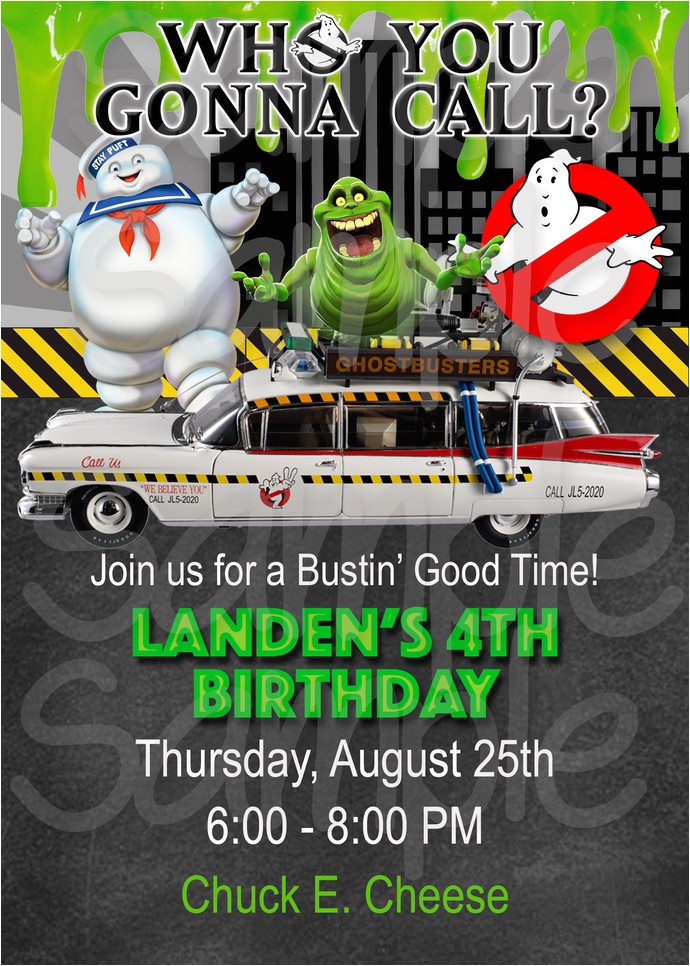 ghostbuster birthday invitation printable file