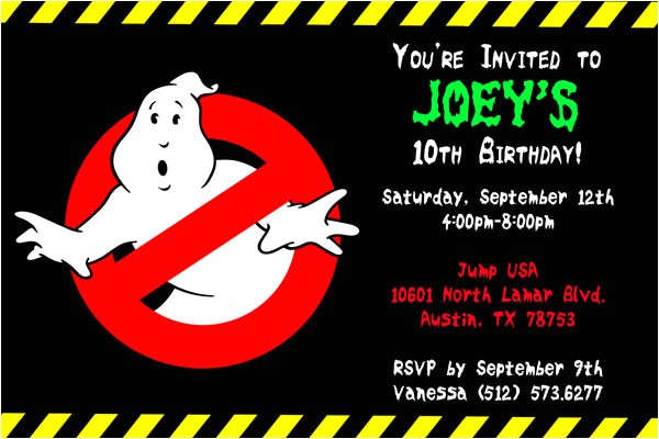 ghostbusters invitations