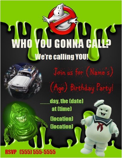 ghostbusters birthday party invitation