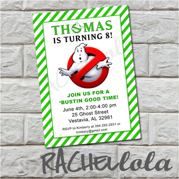 ghostbusters birthday party invitation