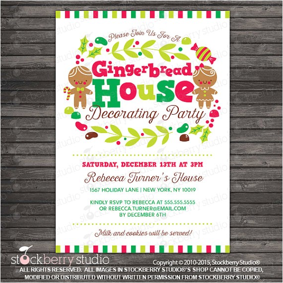 gingerbread house party invitation printable gingerbread