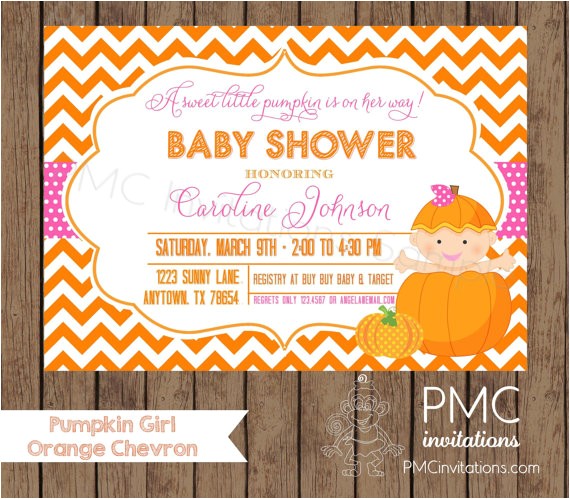 custom printed girl pumpkin baby shower 5