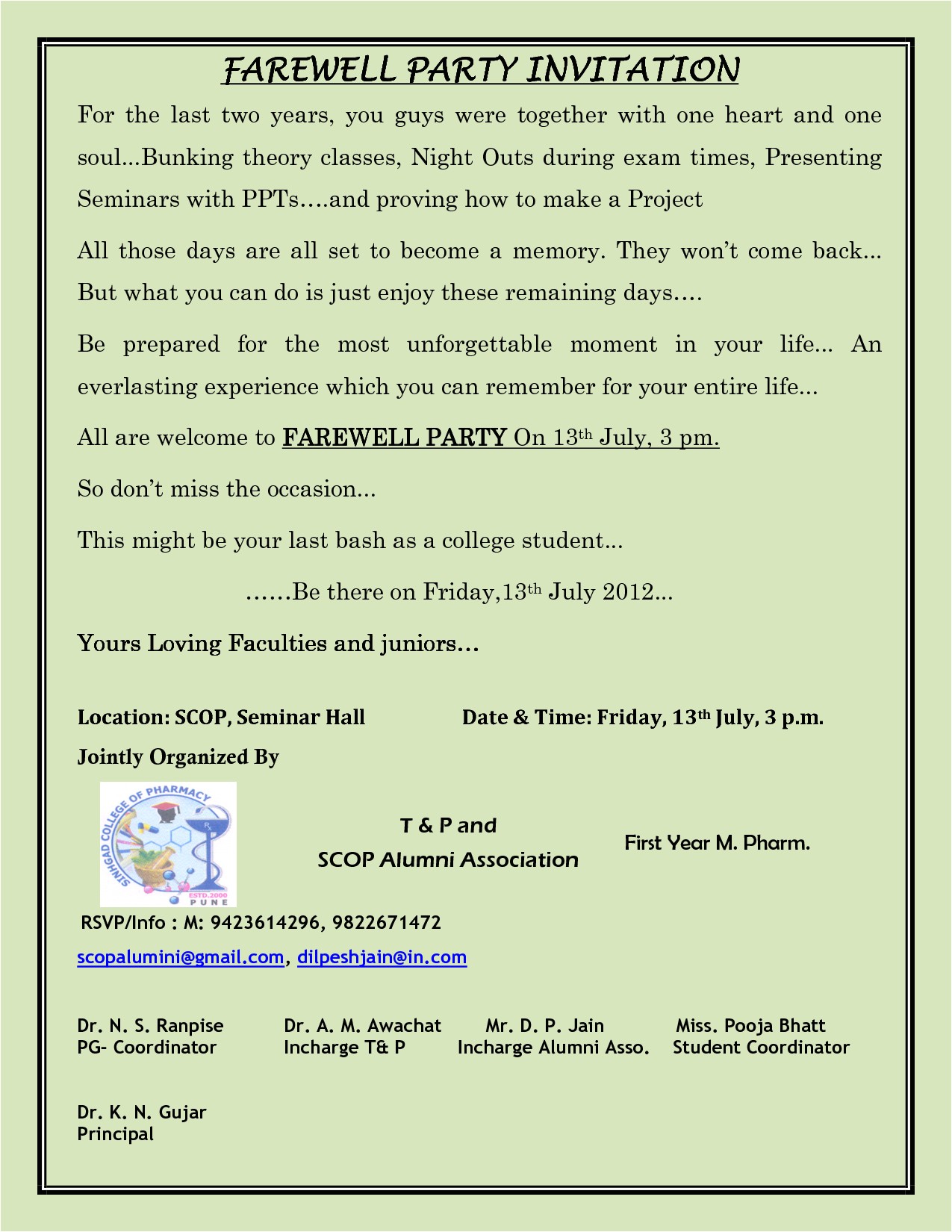going away party invitation wording funny