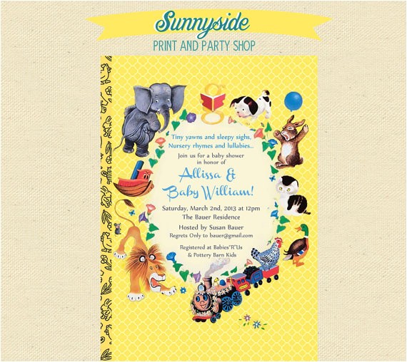 baby shower golden book storybook invites