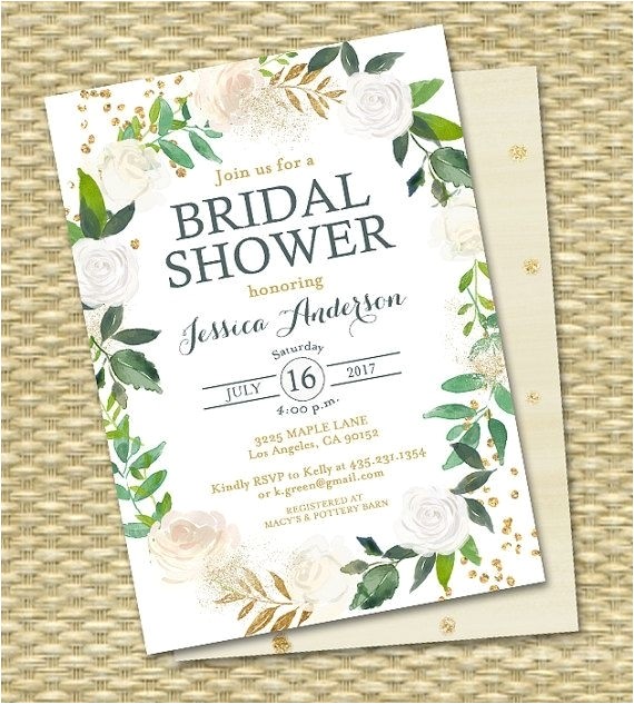 green bridal shower invitations