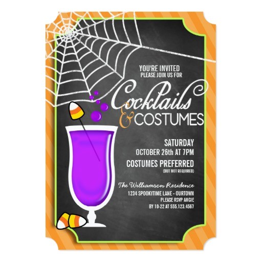 halloween cocktail costume party invitations