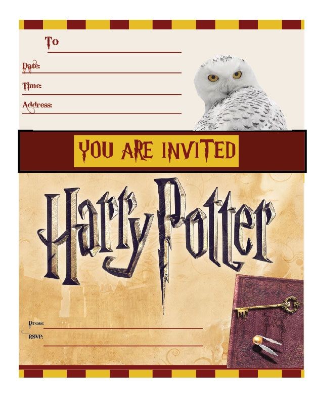 harry potter invitations