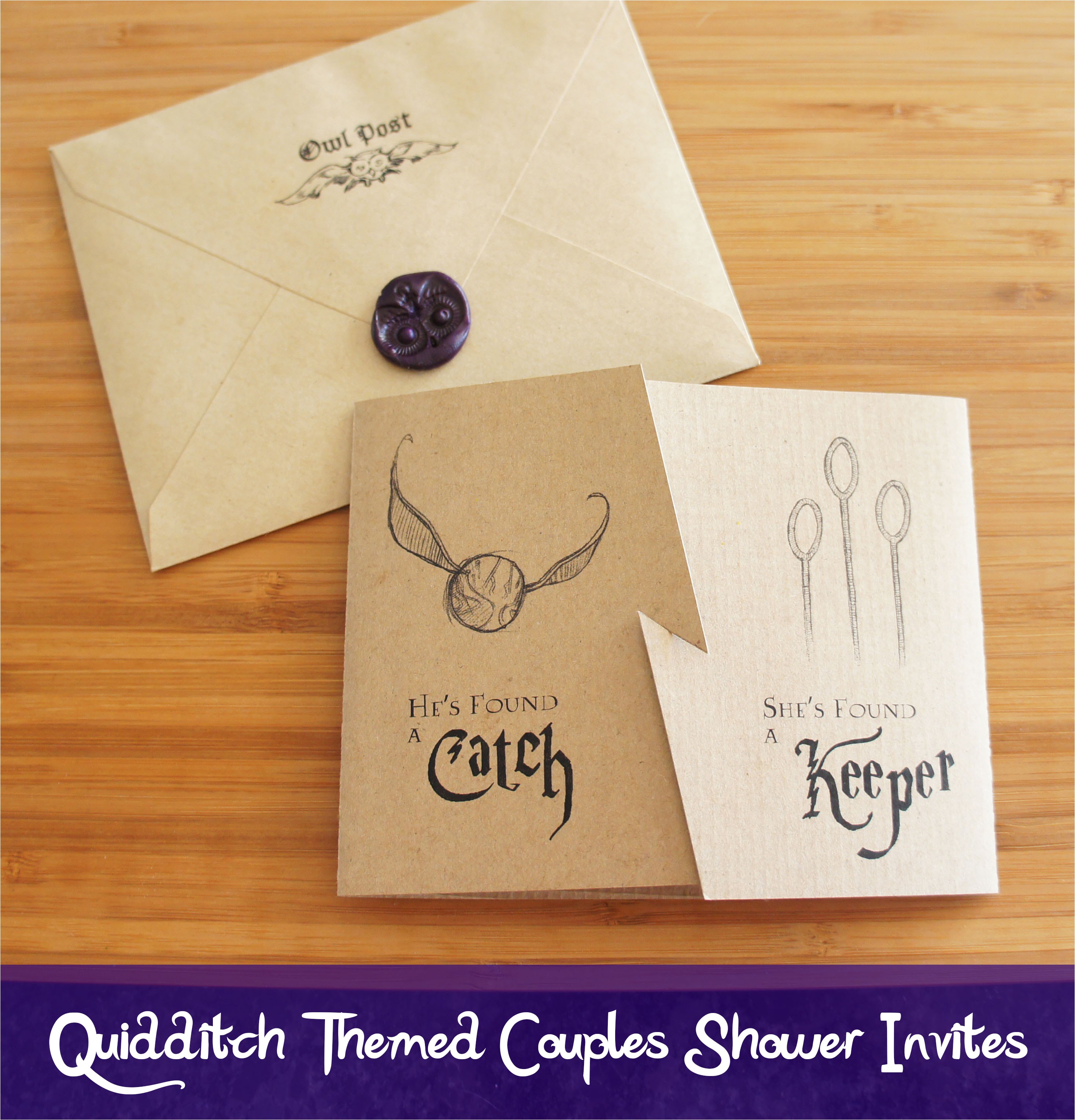 quidditch inspired invites for a harry potter themed couples shower