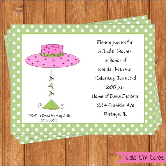 bridal shower invitations pink hat wsi346diy