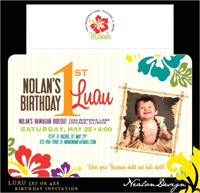 luau birthday invitations