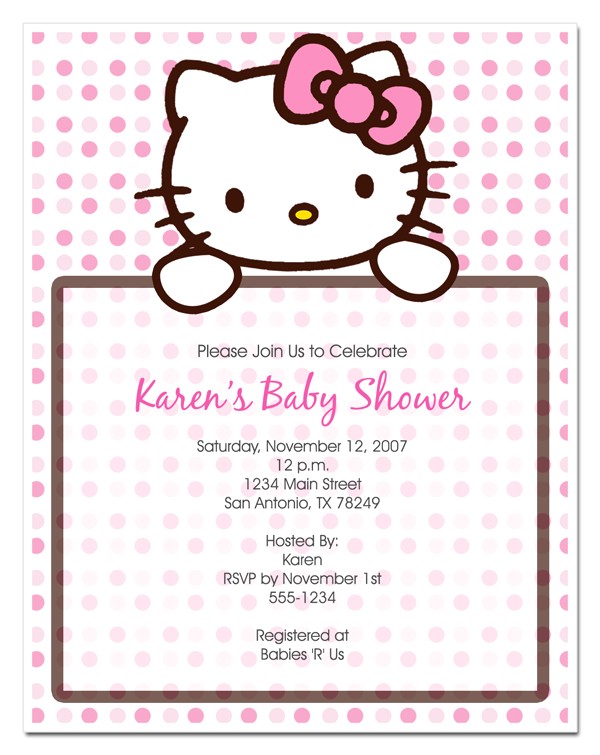 cute hello kitty baby shower invitations design ideas