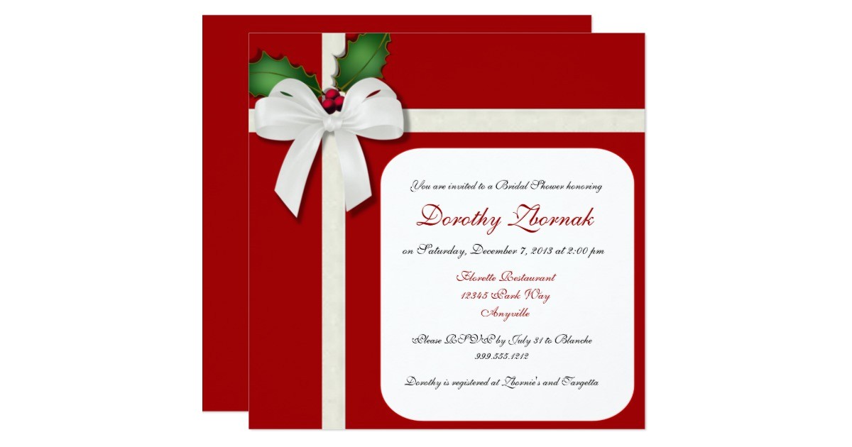 holiday custom bridal shower invitation 161573550273265464