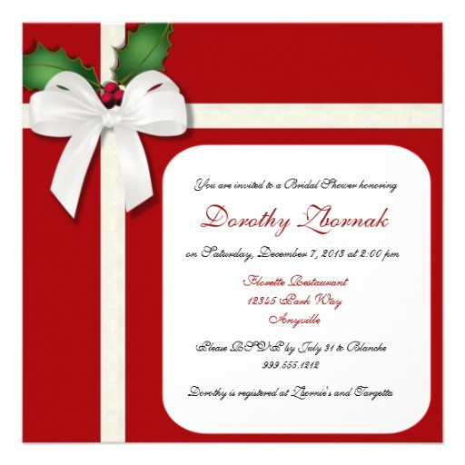 holiday custom bridal shower invitation 161573550273265464
