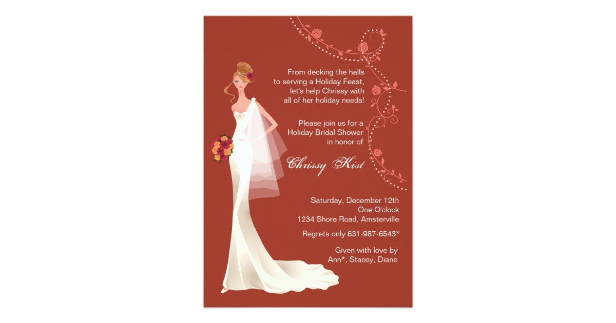 holiday season bridal shower invitation 161001550424893592