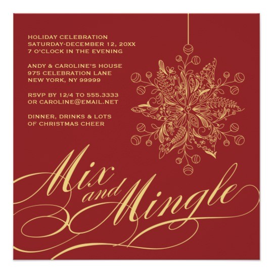 elegant mix mingle holiday party invitation
