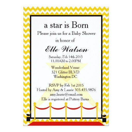 a star is born hollywood baby shower invitation