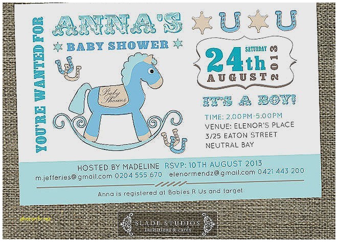 horse themed baby shower invitations