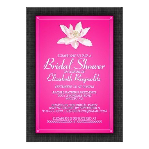 hot pink bridal shower invitations