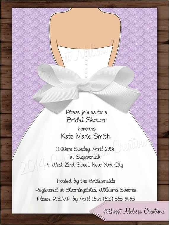bridal shower invitation lace bow design multiple colors diy print at home sweet melissa creations