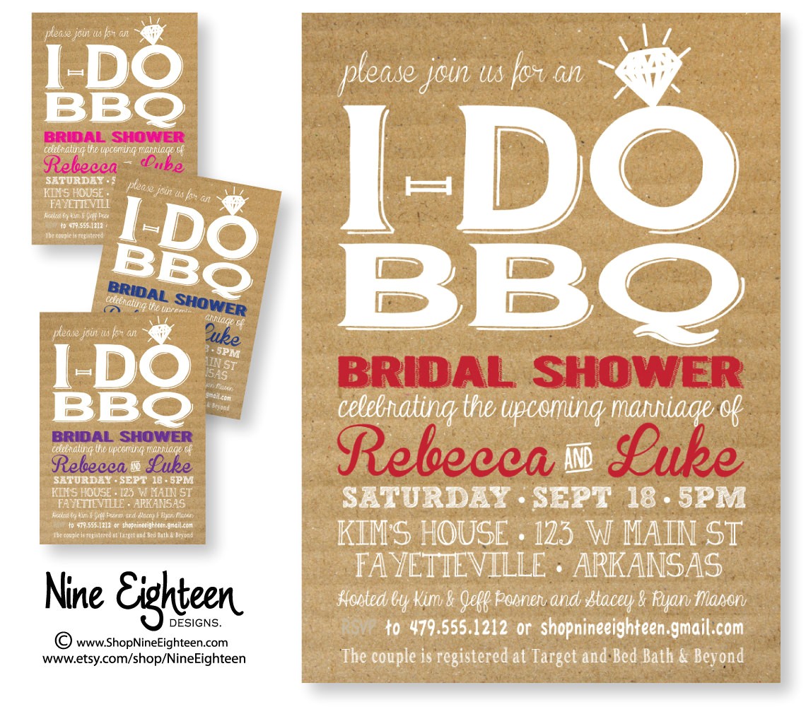 Bbq bridal shower invitations