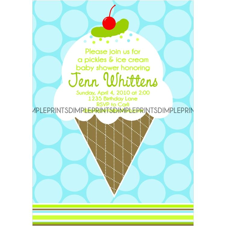 ice cream baby shower invitations