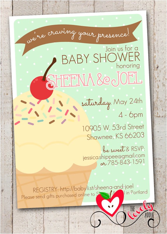 Ice Cream Baby Shower Invitations Ice Cream Baby Shower Invitations