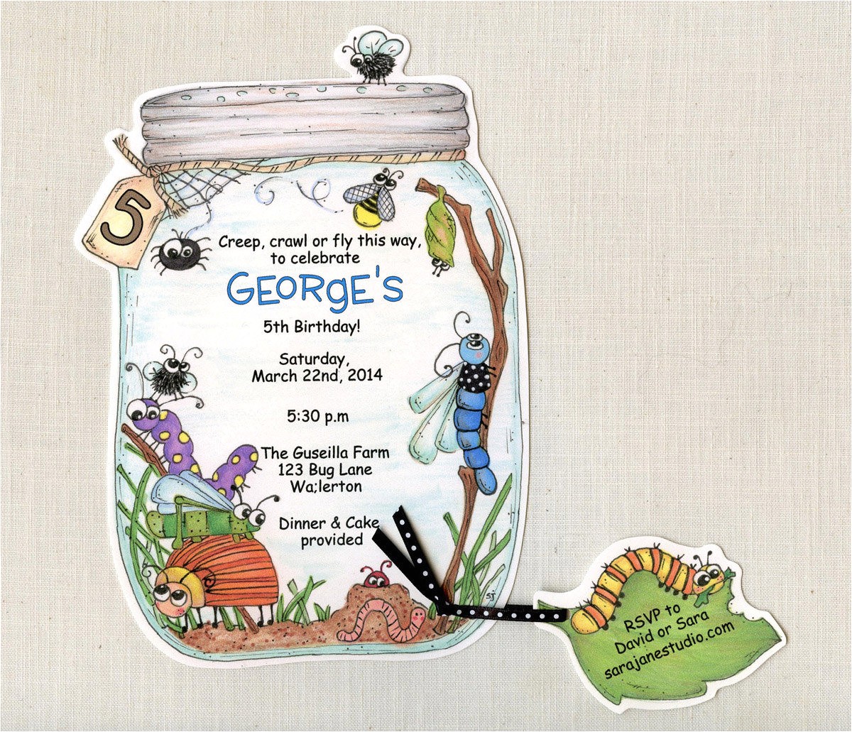 30 bug jar birthday party invitations
