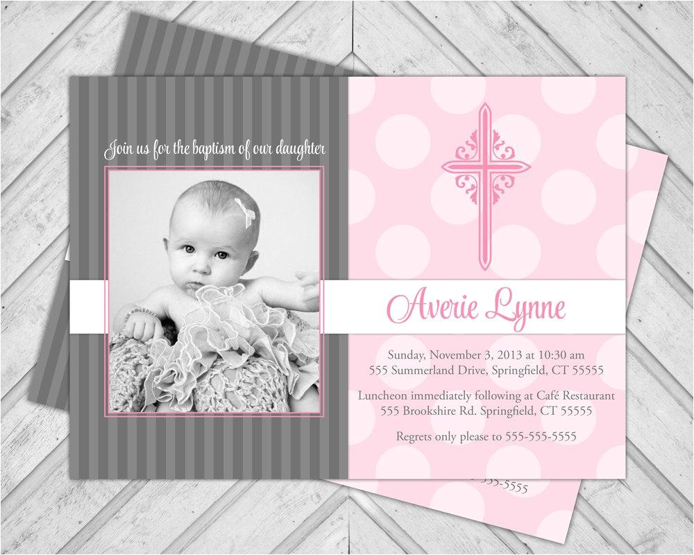 baby girl christening invitation card