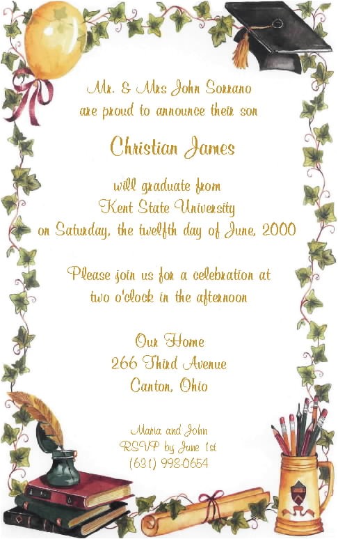 graduation party invite wording