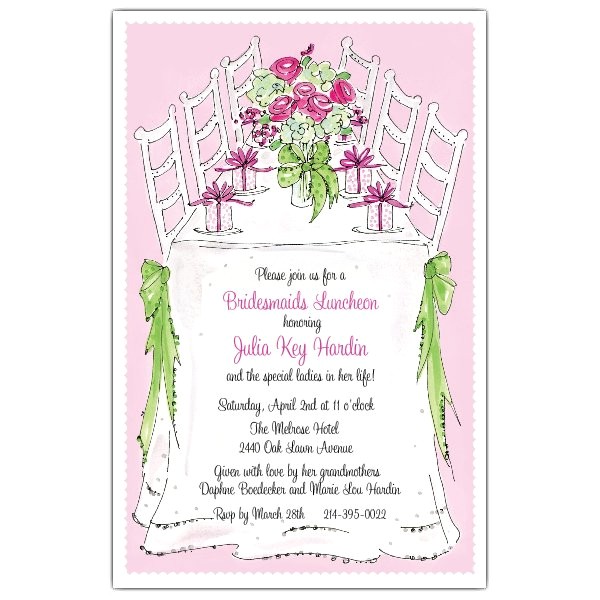 bridesmaids luncheon invitations p 622 58 213py