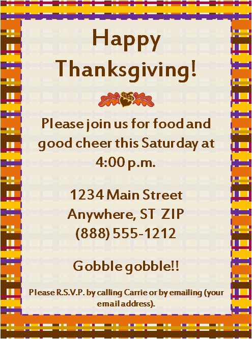 thanksgiving party invitation