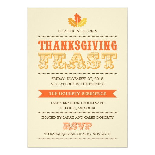 modern feast thanksgiving dinner invitation
