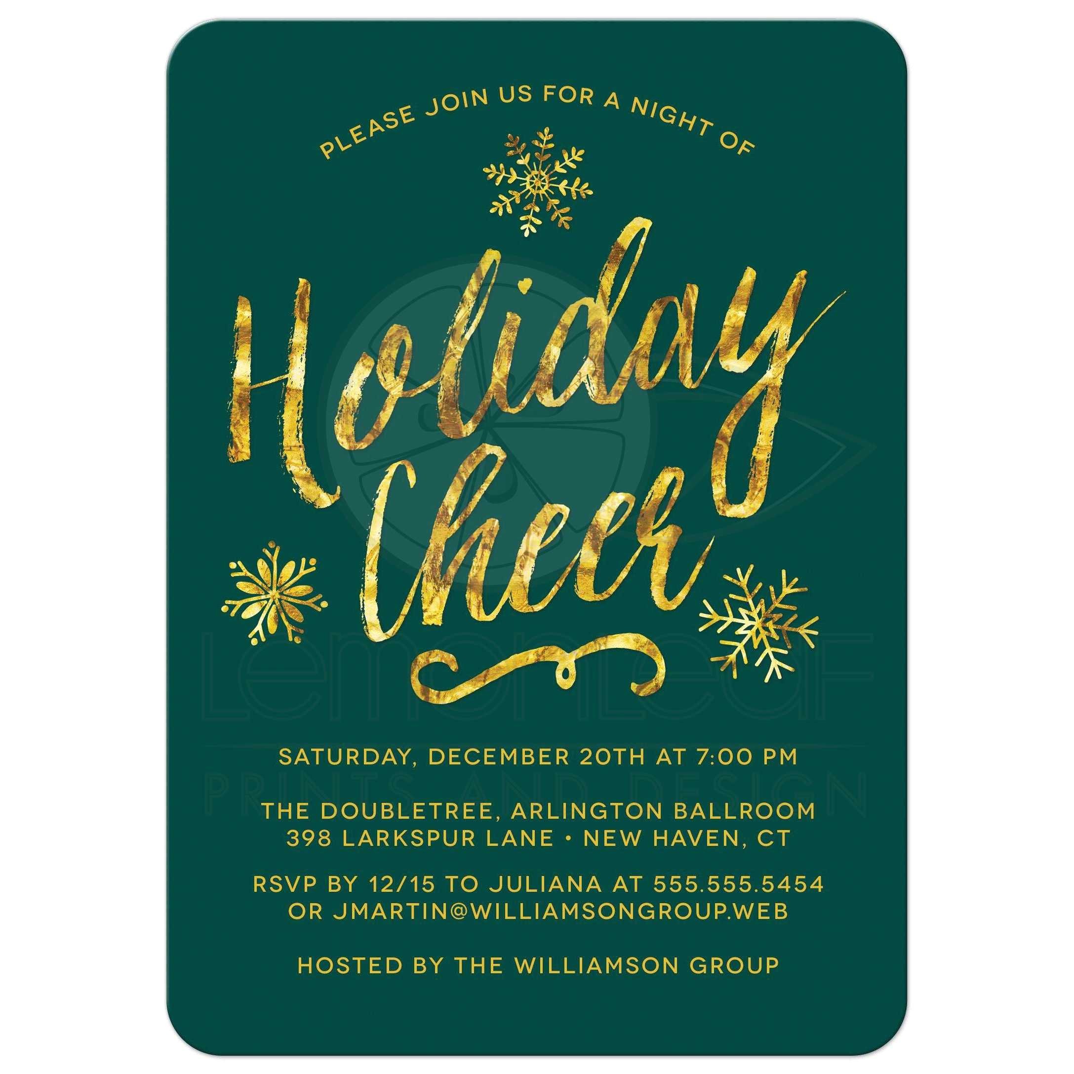 corporate holiday party invitations golden holiday cheer