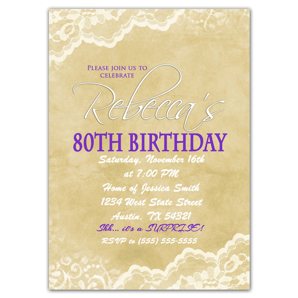 80th birthday invitation surprise party