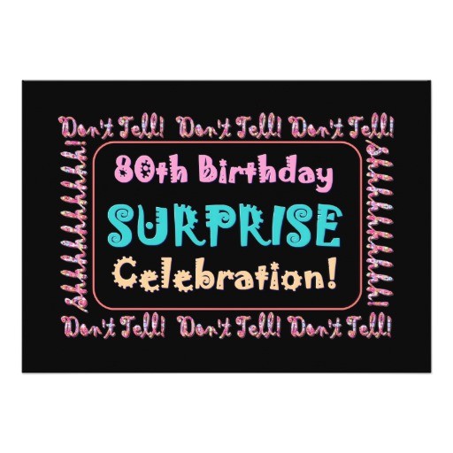 80th surprise birthday party invitation template