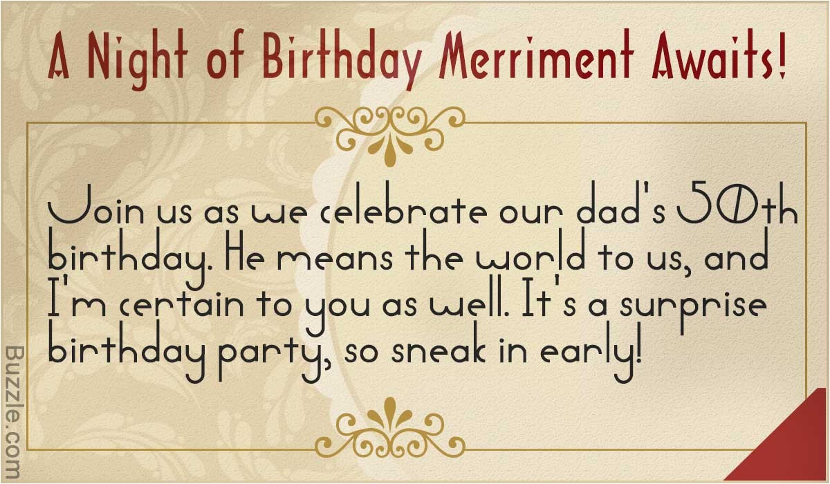 50th birthday party invitation wording