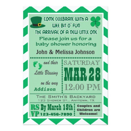 irish baby shower invitation