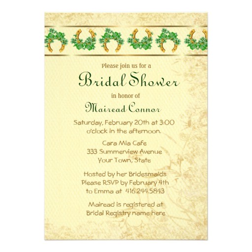 irish bridal shower invitations