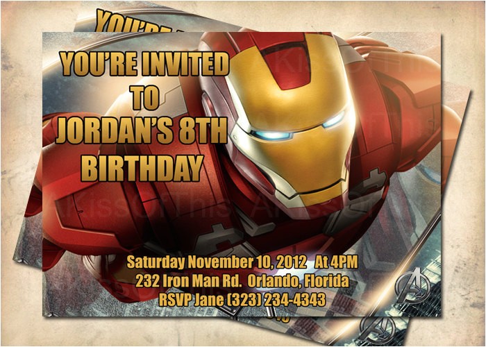 iron man birthday party invitation