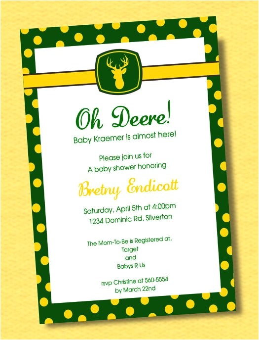 john deere baby shower invitations