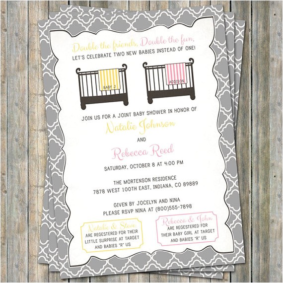joint baby shower invitation crib and