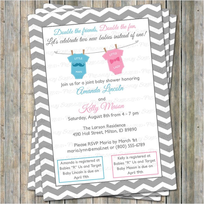 joint baby shower invitation double