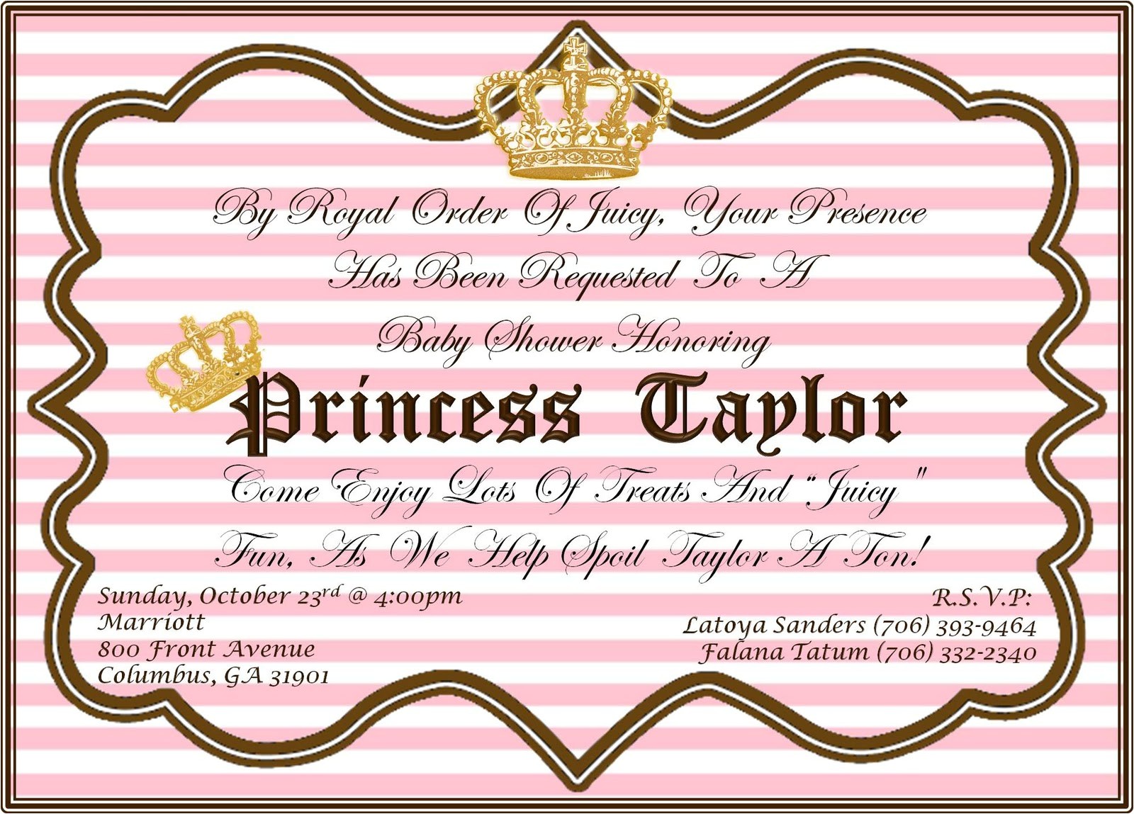 juicy couture baby shower invitation