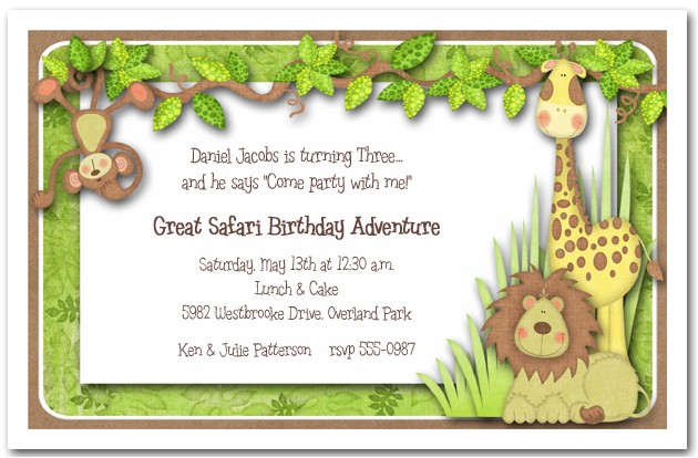baby shower invitations jungle theme