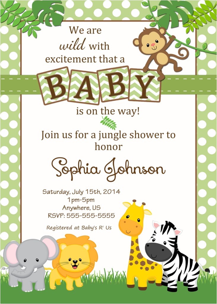 baby shower jungle theme invitations