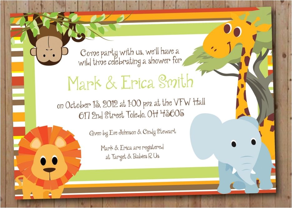 jungle theme baby shower invitation wording 2
